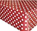 Produktbild Wachstuch Tischdecke, Gartentischdecke, Eckig Rund Oval, Motiv u. Größe wählbar, (Punkte-Motiv, weiss-rot, Oval 130x170)
