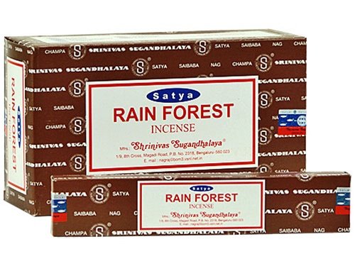 Satya 01478 Rainforest Incense Sticks, 12 Packs x 15g