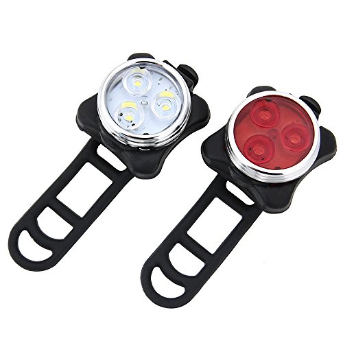 SWAMPLAND LED Fahrradbeleuchtung Set, USB Wiederaufladbare LED Fahrradlicht Set, Fahrradlampe Set inkl, LED Frontlichter und Rücklicht, 4 Licht-Modi USB Aufladbare Fahrradlichter, Fahrradlampen Set - 6