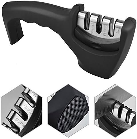 knife sharpener-professional chef sharpener kitchen tool ，3 Stage Professional Manual knife sharpening system for diamond coating tungsten steel ceramic ，Folding Easy to clean