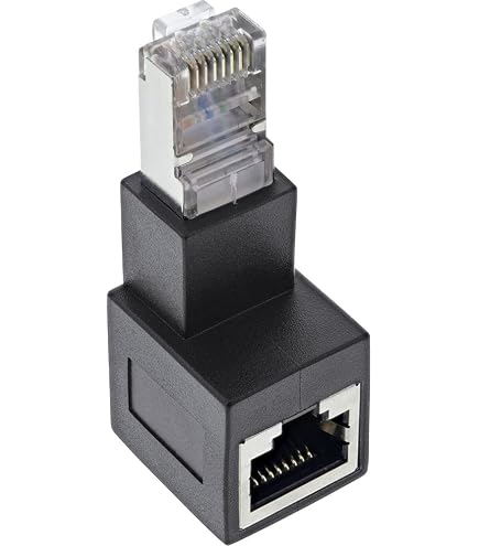 RIIEYOCA D-type RJ45 Ethernet-adapter – 90° Haaks – Cat6 Paneelmontage – 2 Stuks – Vrouwelijk-naar-vrouwelijk