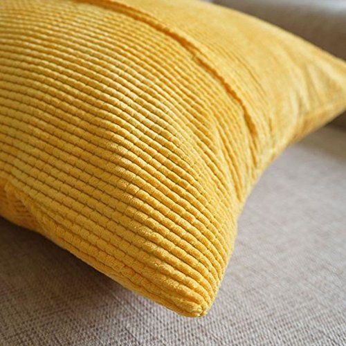 westeng 1 Maiskörner Cord Kissenbezug, quadratisch Kissen Überwurf Fall Home Office Bar Decor 45 x 45 cm (gelb) - 7