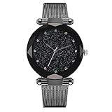 Gaddrt Uhren Quartz Uhr vansvar beiläufige Quarz-Edelstahlband Bügel-Uhr-analoge Armbanduhr (A)