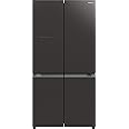 Hitachi 720L Gross, Net 514L, Side by Side 4 Door Refrigerator, 10 Year Warranty on Inverter Compressor, French Door Fridge, Dual Fan Cooling, Automatic Ice Maker, Glass Mauve Gray-RWB720VUK0GMG