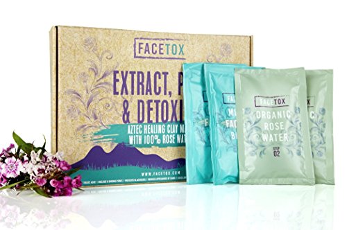 Facetox ™ - 7 Applications | Cleansing Clay Face mask, Organic , Cruelty Free , Blackhead and Acne Treatment , Powerful Cleansing Facemask suitable for All Skin Types