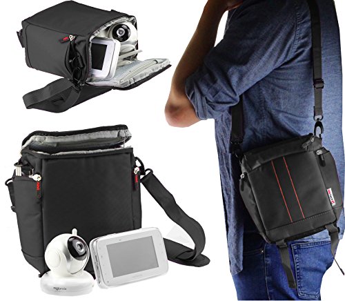 Black Baby Monitor and Camera Carry Case Bag Compatible with The Fredi HD with Hand and Shoulder Strap