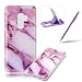Produktbild Herzzer Weich TPU Silikon Handyhülle für Samsung Galaxy S9 Plus/S9+, Marmor Malerei Bumper HandyTasche Flexible Ultra Dünn Schutzhülle Back Cover Anti-Shock für Samsung Galaxy S9 Plus/S9+ - Rot Lila