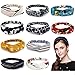 Price comparison product image MojiDecor Boho hairband for Women Ladies Vintage Flower Headband Printed Criss Cross Hair Scarf Elastic Hair Band Stretchy Head Wrap Twisted Cute Hair Accessories 10 pcs christmas gifts black Friday