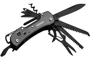 HONZIN Navaja de Bolsillo multifunción Estilo Suizo- para Uso Diario, incluida la Pesca de Supervivencia al Aire Libre