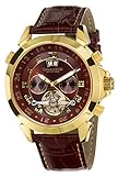 Calvaneo 1583 Herren-Armbanduhr Astonia Luxury Cognac Gold Analog Automatik Leder braun 107924