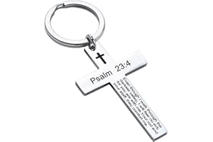 BAORIVER Christian Cross Keychains Holy Bible Keychain Inspirational Bible Verse Jewelry Religious Gifts