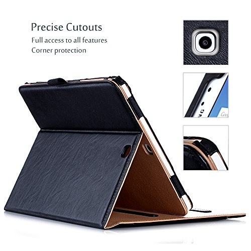 ProCase Samsung Galaxy Tab S3 9.7 Fall, Stand Folio Case Cover für Galaxy Tab S3 Tablette (9,7 Zoll, SM-T820 T825), mit mehreren Betrachtungswinkeln, Dokumentenkarte Tasche -Schwarz - 4