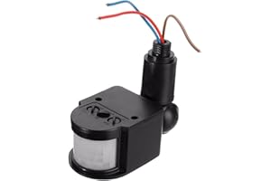 MOOUK Sensore di movimento interruttore luce a infrarossi sensore PIR interruttore luce da parete LED 110-220V 180° regolabile per esterni, nero