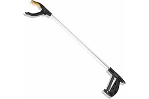 3HA HAHAHA Litter Picker Heavy Duty Rubbish Grabber Reaching Mobility Pick Up Helping Hand Tool Kids Children Adults Elderly Stick with Magnetic Strip Long Handled Lightweight Aid 76cm (1)
