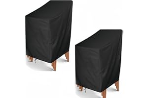 GUANGYU Copertura per Sedia Giardino Esterno,2pack Coprisedia da giardino impilabile,Telo Impermeabile Copri Pieghevoli