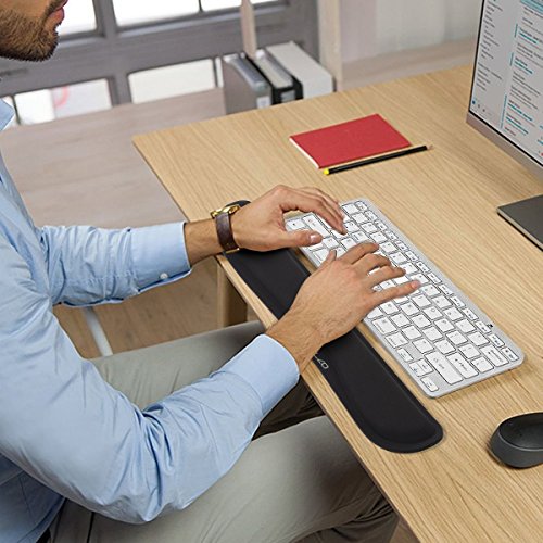 ELZO Reposamu  ecas para Teclado  Ergon  mico Coj  n de Mu  eca Apoyo con Espuma de Memoria para Ordenador Notebook Laptop  Negro