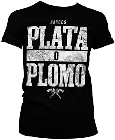 Officially Licensed Merchandise Narcos - Plata o Plomo Girly Tee (Black), Medium