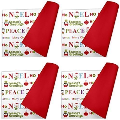 Set Of 4 Cloth Dining Table Mats Table Placemat Tablemat Tableware Kitchen Pads (SNOWMAN FESTIVE CHRISTMAS XMAS)