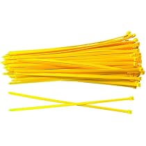 Kabelbinder 200mm X 4,8mm (gelb) – UV-beständige Nylonbinder, Zugfestigkeit 22,2 Kg, Für Innen & Außen