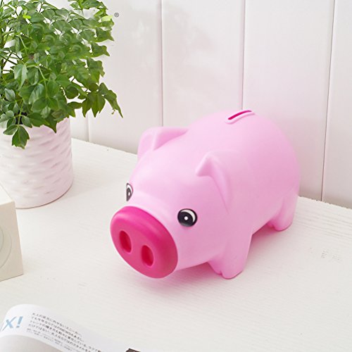 TOYMYTOY Tirelire cochon anniversaire cadeau de Noël pour fille et garçon 19cm x 11cm (Rose Rouge)