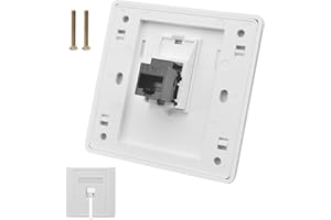 DONGNESI Ethernet Wall Socket CAT6, CAT6 Female to Female Ethernet Socket, 86x86mm Gigabit Network RJ45 LAN Cable Faceplate Networking Single Port Dual-Pass Box for Internet Outlet (LAN x 1)