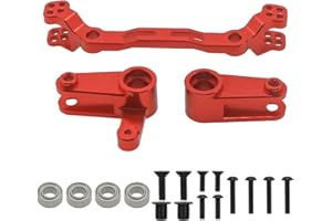 RCAWD Legierung Arma 3s Lenk-/Lenksparer Komplettset für 1/10 ARRMA 3s & Mega Vorteks Senton Granit Big Rock Typhon Hopups Upgrade Teile (Rot)
