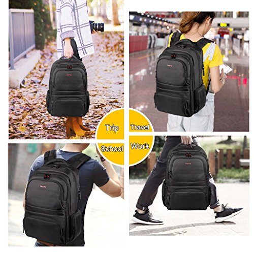 Norsens Notebook Laptop Rucksack 17 Zoll Gepolstert Wasserdichter Business Rucksack Damen Silber - 7