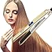 KIPOZI Pro Hair Straighteners 230 Digital LCD Titanium Flat Iron Anti Frizz Hair Styler Dual Voltage,Instant Heat Up (Gold)