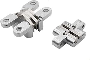 2 x KAIISSA Bisagra Oculta Cruzada Bisagra Invisible Para Puerta Bisagra Oculta Plegable de 180 Grados Bisagra Invisible Cruzada de Aleación de Zinc Para Puerta de Madera Gabinete de Puerta Plegable