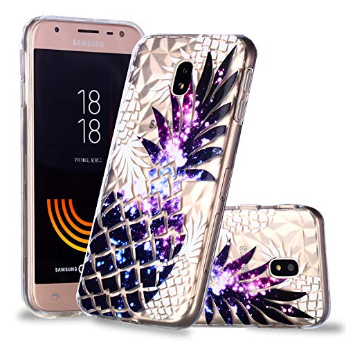 Preisvergleich Produktbild Neo Silikon Hülle [Scratch-Resistant],Kreativ Niedliche Glitter Schutzhülle / Cover Soft Ultra Dünn Bling Crystal Clear Transparent Kirstall Gel TPU Protective back für Samsung J3 2017