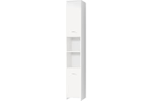 CASARIA® Columna Baño 30 cm Ancho Armario Alto Muebles auxiliares de baño Estantería Estrecha Almacenaje Armarios Multiusos Fondo 30cm Blanco