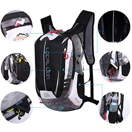 Local Lion Erwachsene Fahrradrucksack Trinkrucksack Reiserucksack Sportrucksack Tagesrucksack Outdoor Ultraleicht Wasserabweisend 18L - 5
