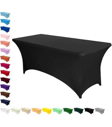 Utopia Kitchen Spandex Tablecloth 2 Pack [6FT, Hunting Green] Sleek, Fitting, Washable and Shrink-free Stretch Rectangular Patio Table Cover for