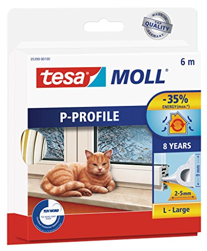 Preisvergleich Produktbild tesa 10 x P-Profil Gummidichtung tesamoll 10mx9mmx5,5mm weiß