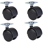 Office Sofa Cabinet 360 Degree Rotary Table, Plastic Furniture Wheel, Coffee Table Wheel (4 Pieces) + Mounting Screws (Diameter: 50 mm)