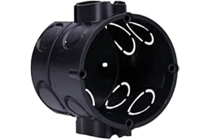 Voxura Unterputz-Gerätedose Schalterdose Verbindungsdose mit Stutzen Ø 60mm 62mm Tiefe tief UP M25 schwarz 25 Stück, Polystyrol