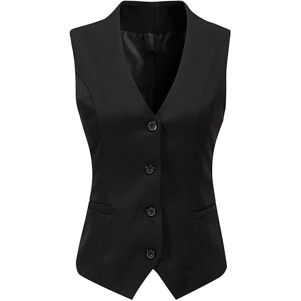 REHJJDFD Damen Blazer-Weste ärmellos | Lange Zweireihige Anzugweste Mit Futter