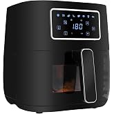 Versay Airfryer Sıcak Hava Frit&ouml;z&uuml;, 5.7L XL Kapasiteli, 8 &Ouml;n Ayarlı, Dokunmatik Ekranlı, Cam Kapaklı, Hazne Aydınlatmalı, 170