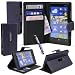 Produktbild MADCASE Nokia Lumia 920 Premium Qualität Leder / Hardcase / Gel / Silikon / Langlebig / Transparent / Klar / Geldbörse / Kredit Kartenhalter Flip Hülle Stoßstange Ständer Abdeckung mit Display Schutz und Eingabestift Berührung stift - Lichi Kunstleder - Dunkles Violett