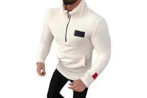 Susenstone Sweat Homme Peluche Slim Fit Automne Hiver Chaud ÉPais Pull Pas Cher A La Mode A Manche Longues Zippe Polaire Veste