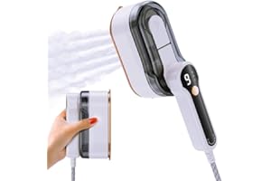MOSSOKO Travel Iron Portable Clothes Steamer - Upgraded 2 in 1 Steam Handheld Clothing Wrinkles Remover for Garments, 4 Steam Levels, 10S Fast Heat-up, 150ML Water Tank, LCD Screen Iron for Home,Office,Travel