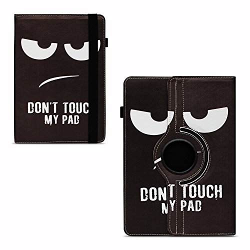Medion Lifetab P9702 X10302 P10400 P10506 P10505 Tablet Robuste Universal Tablet Schutzhülle aus hochwertigem Kunstleder Hülle Tasche Standfunktion 360° Drehbar kombiniert Schutz und Design mit den Motiv Dont Touch my Pad Cover Case Universal von UC-Express - 5