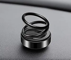 Ring Solor Car Decoration Air Freshener Automatic 360 Degree Solar Rotating Perfume Double Ring for Car Home Office Double Loop Rotary Air Conditioner Dashboard Air Freshener Perfume (Pack of 1)