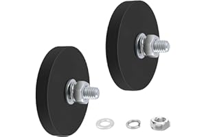 DGDUBRB Gummiert Magnete Stark, 15Kg+ Haftkraft Neodym Magnete Gummiert Anti-Rutsch, Ø43mm Stark Magnete mit M6 Außengewinde Magnetischer Montagesockel, für Fahrzeuge, Lampen, Befestigen Von Werkzeugen 2Stück