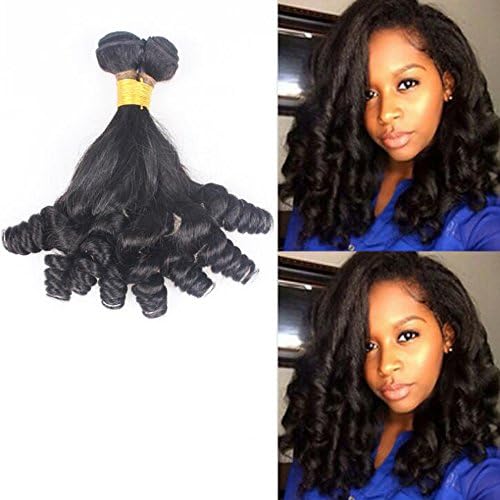 morningsilkwig Pack of 3pcs funmi Hair Curls Hair Extensions 100% Human Hair Extensions Natural Black Color Virgin Brazilian Human Hair Weave 10 pouces-24 inches (25.4 cm-61 cm) 100 Grame P. BOUDLE