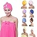Kolylong Hair-Drying Cap Fashion Women Absorbent Microfiber Towel Turban Bathrobe Hat (A)