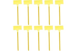 ROADOOR 10 etichette per piante lunghe da 30 cm, marcatori per piante in plastica per piante da esterno, etichette da giardino impermeabili per esterni e etichette per piante da giardino giallo