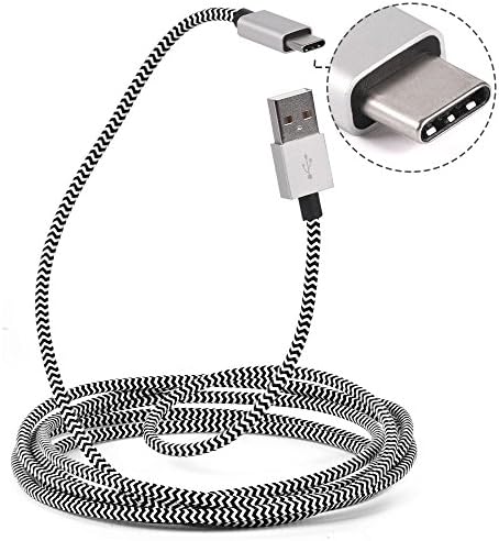 USB Type C Cable, CACOY 6.6Ft(2M) USB Type C to USB Charger Braided Cord with Metal Connector for Pixel/XL Nexus 5X/6P MacBook12 inch LG G5 Nokia N1 Lumia 950 Huawei P9(White and Black)