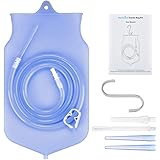 HailiCare Non-Toxic Silicone Enema Bag Kit - 2 Quart, 150cm Long Hose, BPA Free for at Home Water & Coffee Colon Cleansing, w