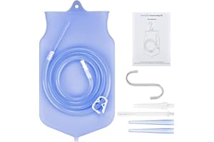 Enemas Anales, HailiCare 2L Silicón Ename Bolsa Reutilizable con 4 Consejos de Boquillas No Tóxico sin Ftalatos y BPA para Irrigador de Colon de Café Detox